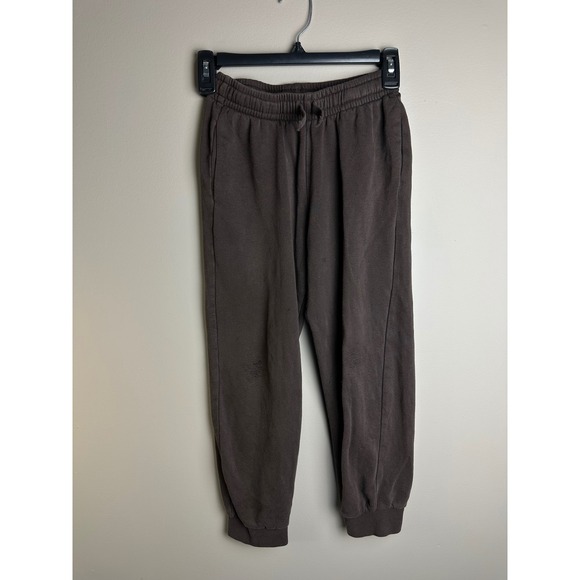 H&M Other - HM Kids Joggers Dark Brown Fleece Sweatpants Size 10 Drawstring Cuffs